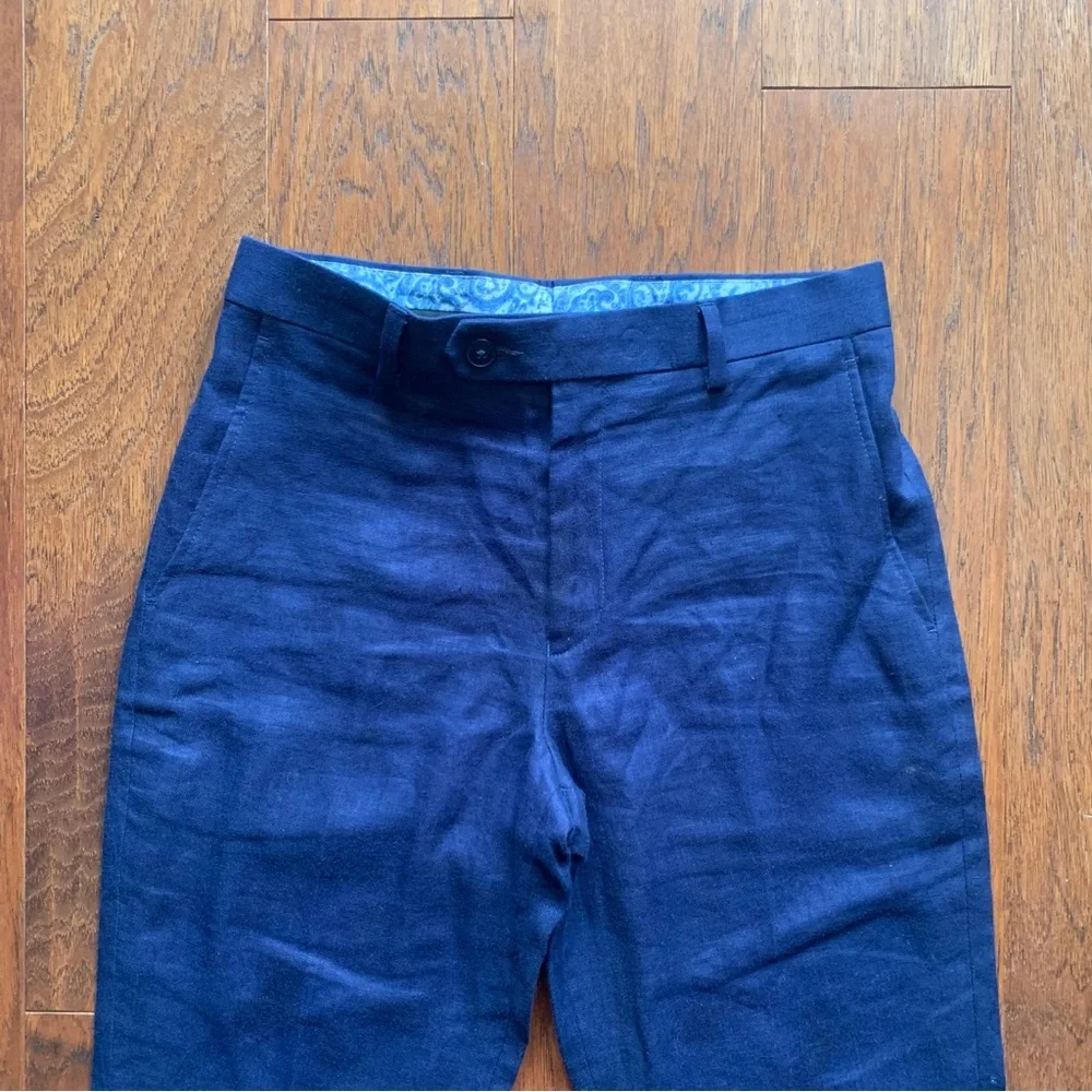 Ralph Lauren Boys Bright Navy Linen Chino Pants | Size 12R